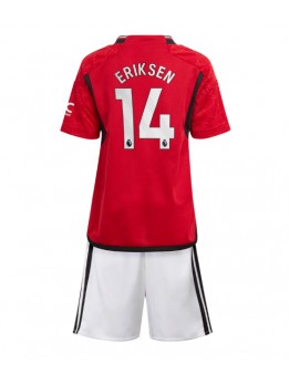 Billige Manchester United Christian Eriksen #14 Hjemmedraktsett Barn 2023-24 Kortermet (+ Korte bukser)